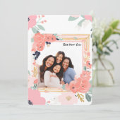 Beste Mama je Blumengestalt-Foto Muttertag Einladung (Stehend Vorderseite)