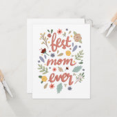 Beste Mama je Blumenmüttertag Karte (Vorderseite/Rückseite Beispiel)