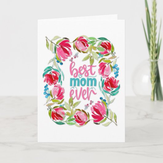 Beste Mama je Blumenmüttertag Karte (Vorderseite)