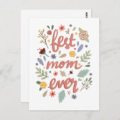 Beste Mama je Blumenmüttertag Postkarte (Vorne/Hinten)