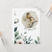 Beste Mama je - Blumenpastelkarte für Mama Karte (Vorderseite/Rückseite Beispiel)
