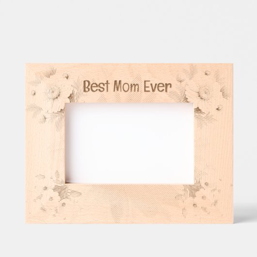 Beste Mama je | Blumenstränge Geätzte Rahmen (Vorderseite)