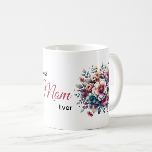 Beste Mama je Blütenfarbe Kaffeetasse (VorderseiteRechts)
