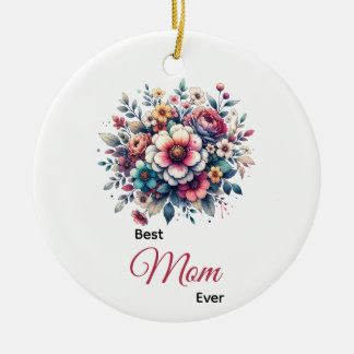 Beste Mama je Blütenfarbe Keramik Ornament