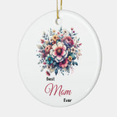 Beste Mama je Blütenfarbe Keramik Ornament (Links)