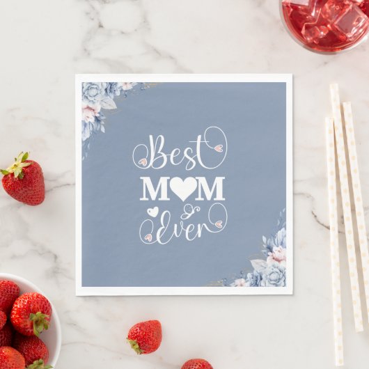 'Beste Mama je' Blütengeschenk Serviette (Beispiel)