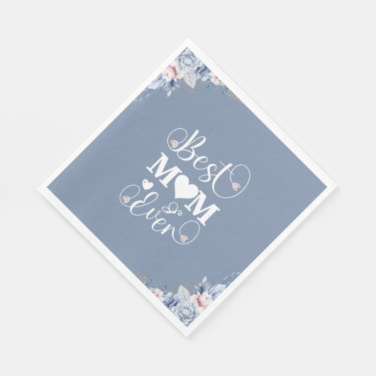 'Beste Mama je' Blütengeschenk Serviette (Ecke)