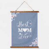 'Beste Mama je' Blütengeschenk Wandteppich Mit Holzrahmen (Vorderseite)