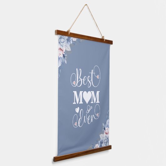 'Beste Mama je' Blütengeschenk Wandteppich Mit Holzrahmen (Gewinkelt)