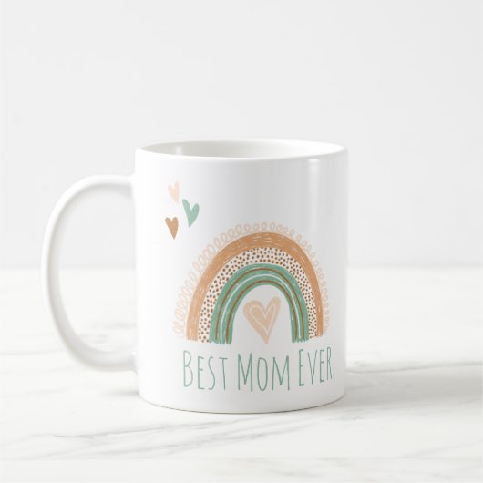 Beste Mama je Boho Rainbow Kaffeemaschine Tasse (Links)