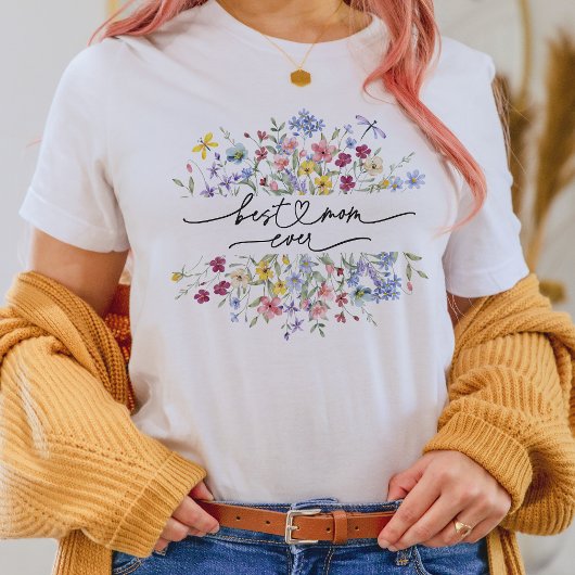 Beste Mama je | Botanische Wildblumen T-Shirt