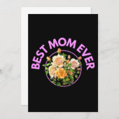 Beste Mama je Bouquet Rose Mutterschenke Einladung (Vorne/Hinten)