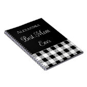 Beste Mama je Buffalo Karierte Schwarz-weiße Schür Notizblock (Rechte Seite)