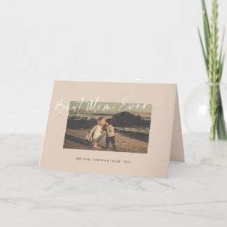 Beste Mama je Chic Handwriting Script Modernes Fot Karte