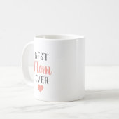 Beste Mama je Coral Script Mütter Tag Kaffeetasse (Vorderseite Links)
