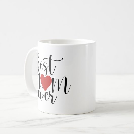 Beste Mama je dekoratives Skript mit Herz Kaffeetasse (Vorderseite Links)