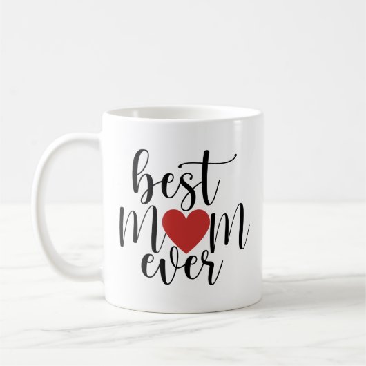 Beste Mama je dekoratives Skript mit Herz Kaffeetasse (Links)