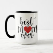 Beste Mama je dekoratives Skript mit Rotem Herzen Tasse (Links)