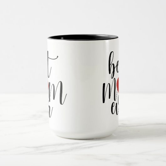 Beste Mama je dekoratives Skript mit Rotem Herzen Tasse (Zentrum)
