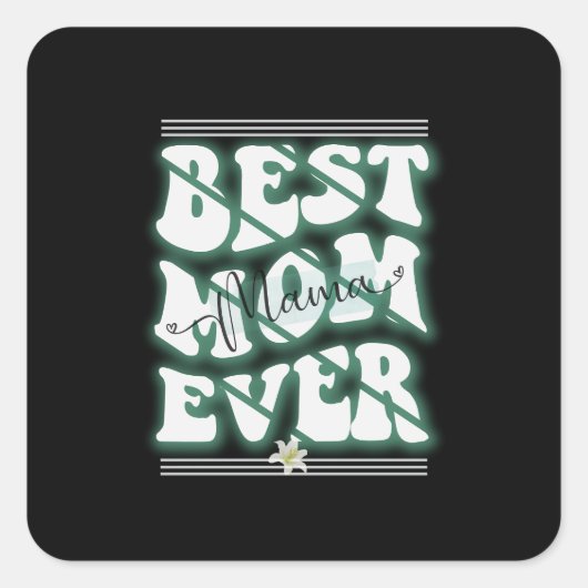 Beste Mama je Design Quadratischer Aufkleber (Vorderseite)