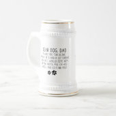 Beste Mama je Design Sehr geehrter Hundedad Danke Bierglas (Vorderseite Links)