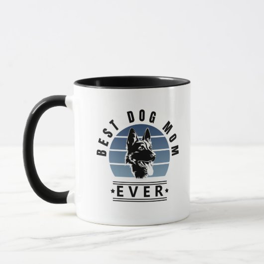 Beste Mama je Deutscher Schäferhund Vintager Sonne Tasse (Links)