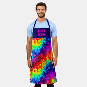"BESTE MAMA JE" DYNAMISCHES FARBDESIGN MIT KRAWATT SCHÜRZE (Getragen)