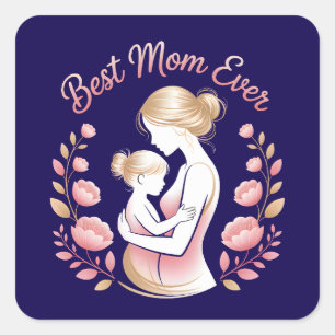 Beste Mama je" - Ein Tribut an die Mama Quadratischer Aufkleber