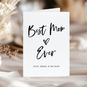 Beste Mama je Einfache Lässige Schrift und Herz Feiertagskarte