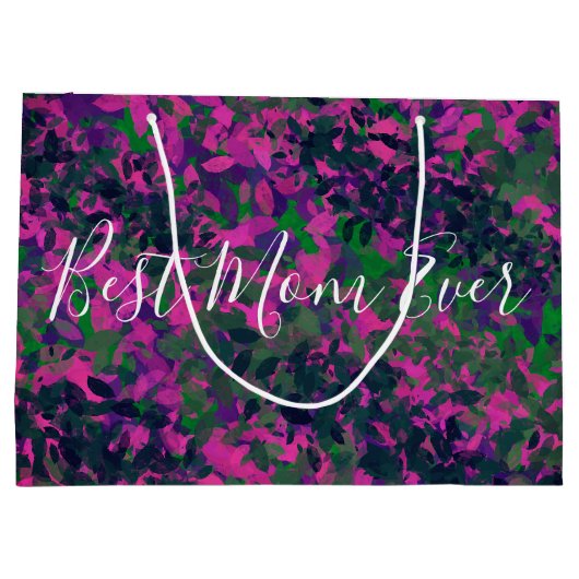 Beste Mama je einzigartiger Garten mit blühenden F Große Geschenktüte (Rückseite)