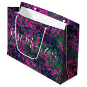 Beste Mama je einzigartiger Garten mit blühenden F Große Geschenktüte (Vorderseite Schrägansicht)