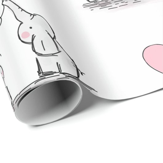 Beste Mama je Elefanten-Liebe Geschenkpapier (Rolleneckpunkt)