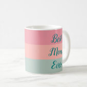 Beste Mama je Elegante Aquamarine Typografie-Scrip Kaffeetasse (VorderseiteRechts)