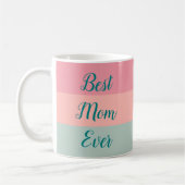 Beste Mama je Elegante Aquamarine Typografie-Scrip Kaffeetasse (Links)