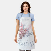 Beste Mama je Elegante Blaue Flora Schürze (Getragen)