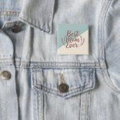 Beste Mama je - Elegante Minze und Creme-Design Button (Beispiel)