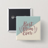 Beste Mama je - Elegante Minze und Creme-Design Button (Vorne & Hinten)