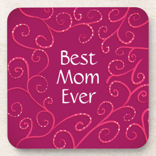 Beste Mama je elegante rosa Wirbel modern Getränkeuntersetzer