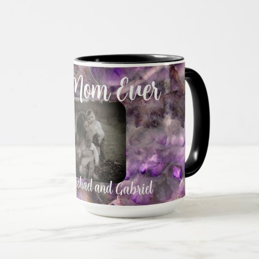 Beste Mama je eleganter lila Quarzmarmor Tasse (VorderseiteRechts)