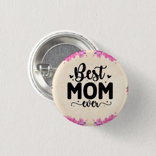 Beste Mama je Elegantes Script Button (Vorne & Hinten)