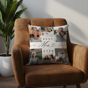 Beste Mama je Elegantes Script Herzklopfen Kissen