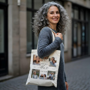 Beste Mama je Elegantes Script Herzklopfen Tragetasche