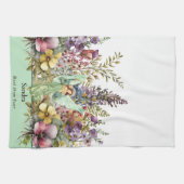 Beste Mama je, Engel und Wildblumen Geschirrtuch (Horizontal)