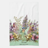 Beste Mama je, Engel und Wildblumen Geschirrtuch (Vertikal)