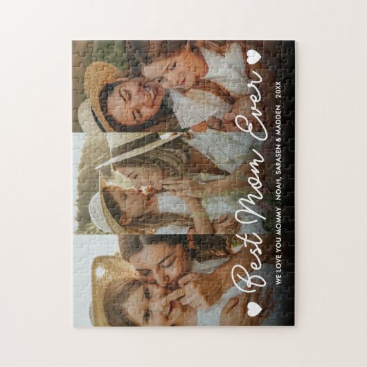 Beste Mama je Familie 3 Foto Muttersprache Kindert Puzzle (Vertikal)