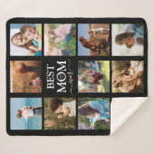 Beste Mama je Familienfoto Collage Black Sherpadecke (Vorderseite (Horizontal))