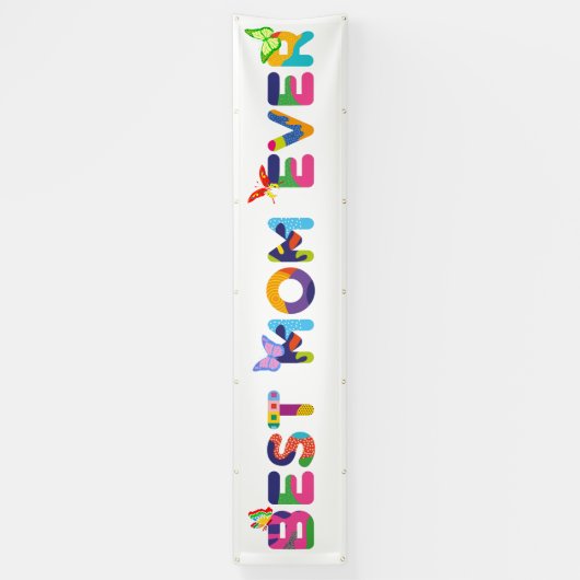 Beste Mama je farbenfroh Banner (Vertikal)