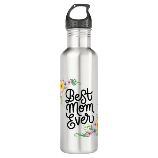 Beste Mama je farbenfroh Edelstahlflasche (Vorderseite)