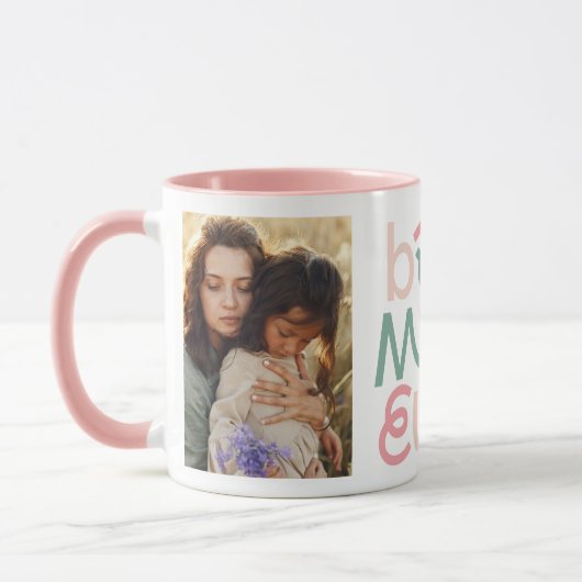 Beste Mama je farbenfroh modernes typografisches F Tasse (Links)