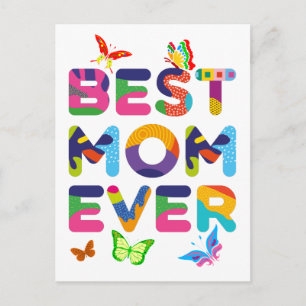Beste Mama je farbenfroh Postkarte